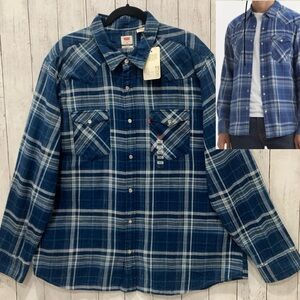 Levi's The Western Cowboy Shirt Men XXL Pearl Snap Long Sleeve Plaid Cotton NWT